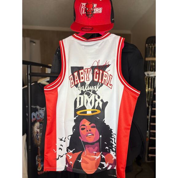 SZ L - DMX/ Aaliyah Basketball Jersey & 7 1/8 Hat By HeadGear, New / Tags - Picture 2 of 2